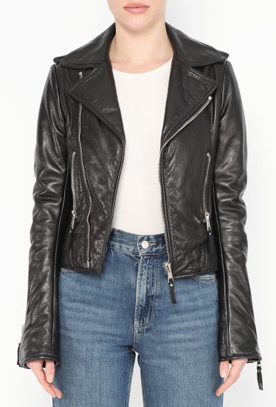 Balenciaga Lambskin Leather Biker Jacket - 1