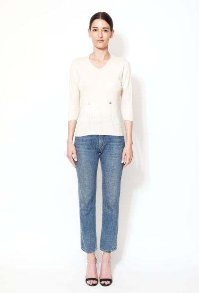 Chanel Cashmere Silk V-Neck Knit Sweater - 2