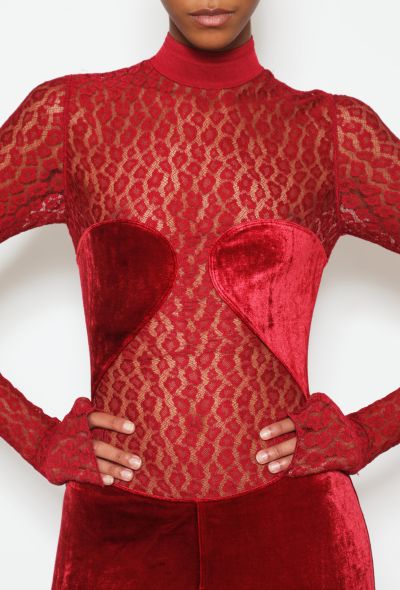 Alaïa EXQUISITE F/W 1991 Crimson Chenille Dress - 2