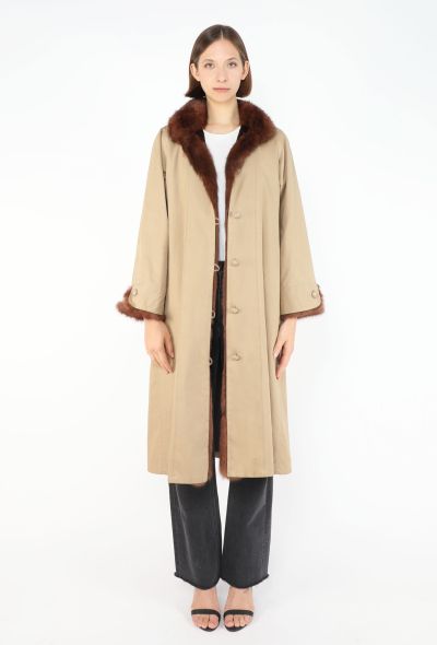 Saint Laurent Fur-Lined Belted Trench Coat, 1970s - 2