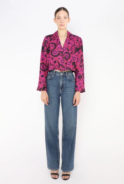 Saint Laurent '80s Abstract Linen Jacket - 2