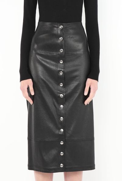Céline Lambskin Buttoned Skirt - 2
