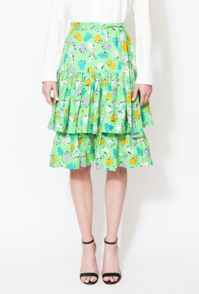 Saint Laurent 70s Floral Belted Peasant Skirt - 2