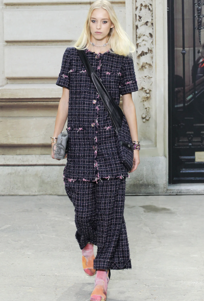 Chanel S/S 2015 Frayed Tweed Long Jacket - 2
