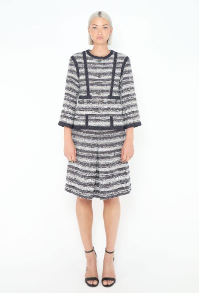 Chanel Striped Tweed Skirt Ensemble - 2