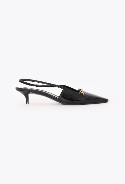 Saint Laurent 2024 Carine Patent Slingback Heels - 1
