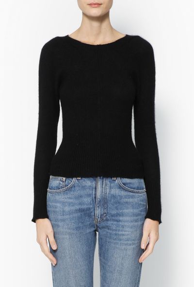 Balenciaga 2003 Le Dix Ribbed Knit Sweater Black - 1