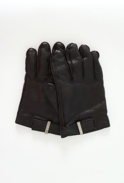 Gucci Rabbit Fur-Lined Leather Gloves - 1