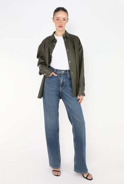 Loewe 2020 Khaki Lambskin Overshirt - 1