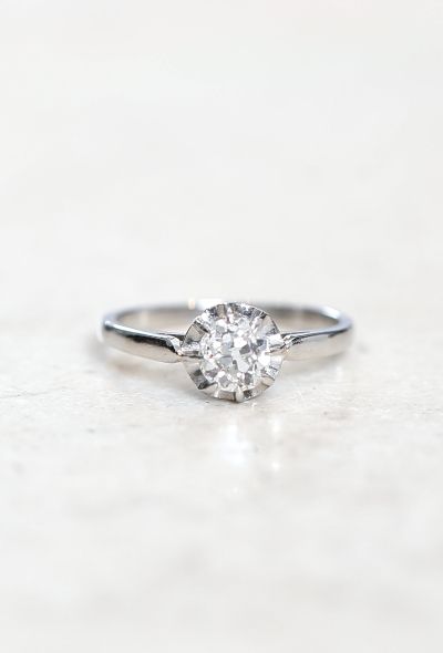 Vintage Fine Jewelry 1920s Platinum & Diamond Solitaire Ring - 2