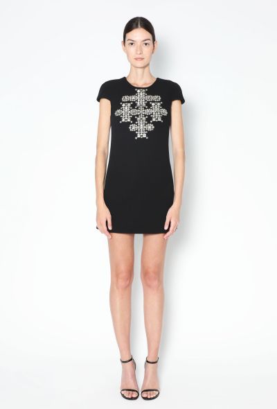 Saint Laurent Cross Stud Embellished Crêpe Dress - 2