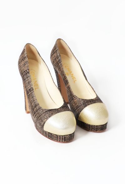 Chanel Metallic 'CC' Lesage Pumps - 2