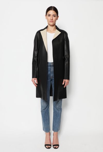 Céline Contrast Leather Coat - 1
