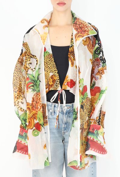 Dior Tropical Embellished Silk Blouse, S/S 1993 - 1