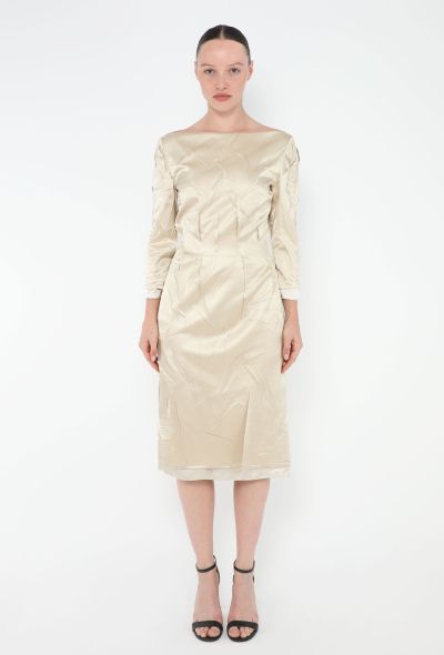 Miu Miu Beige Textured Charmeuse Dress - F/W 2024 - 1