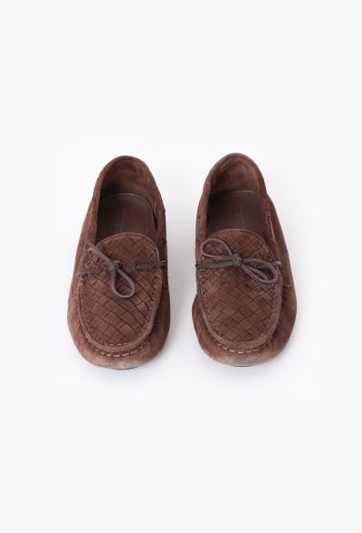 Bottega Veneta Suede Intrecciato Mocassins - 1