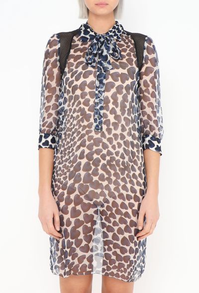 Prada S/S 2000 Heart Print Lavallière Tunic - 1