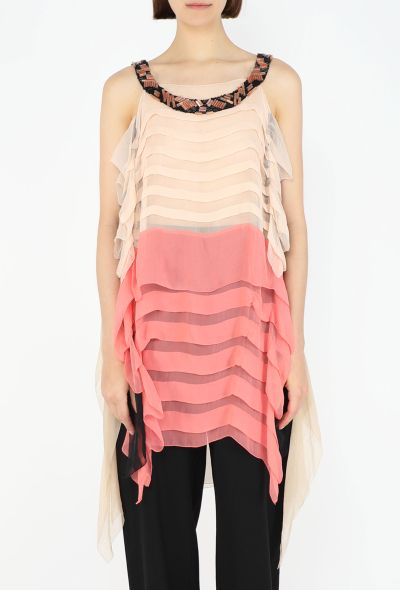 Prada Ruffled Chiffon Embellished Tunic - 2