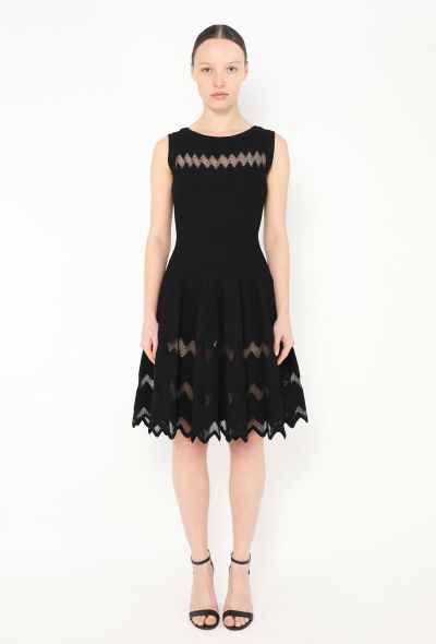 Alaïa Chevron Lace Skater Dress - 1
