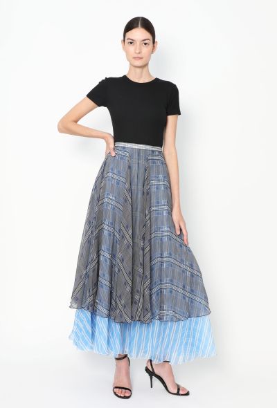 Louis Vuitton S/S 2024 Layered Plaid Chiffon Skirt - 1