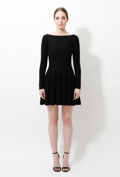 Alaïa Classic Knit Pleated Skater Dress - 2
