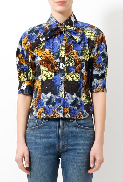 Prada 2017 Floral Lavallière Blouse - 1
