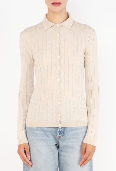 The Row Chicco Merino Ribbed Cardigan - 1