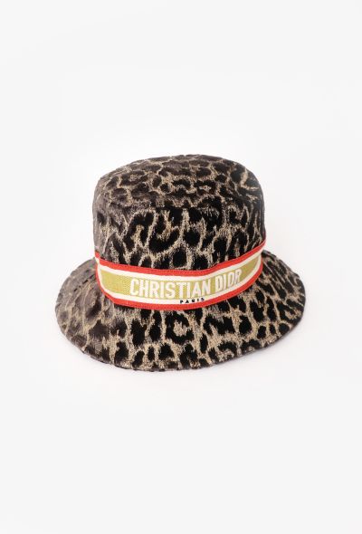 Dior 2021 Velvet Leopard Bucket Hat - 2