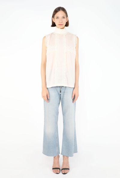Chanel Lace Trim Cotton Blouse - 2