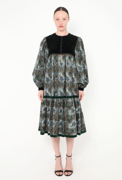 Saint Laurent Collector F/W 1977 Paisley Velvet Russian Dress - 1