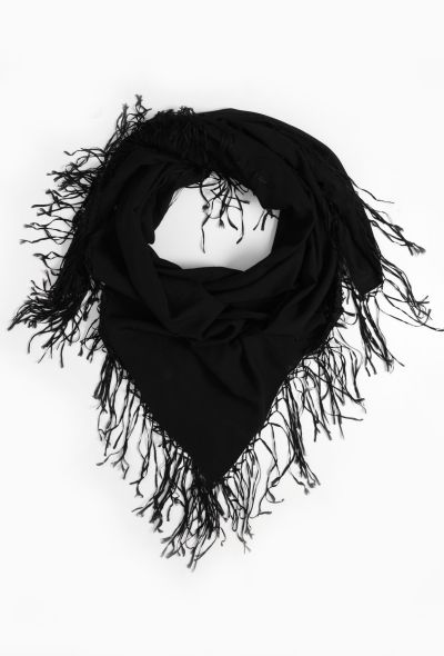 Netted Fringe Trim Shawl - 2