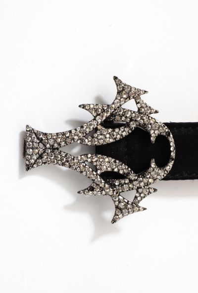 Alexander McQueen Strass Arachnid Buckle Belt - 2