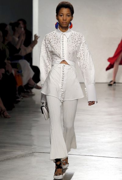 Proenza Schouler Proenza Schouler Flared Pleated Pants in White – S/S 2016 - 2