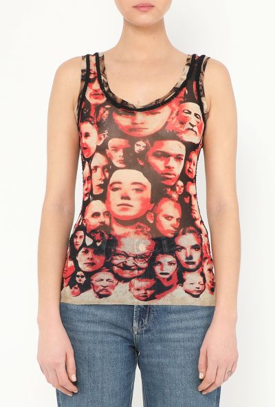 Jean Paul Gaultier Rare F/W 1992 Mesh Face Print Top - 1