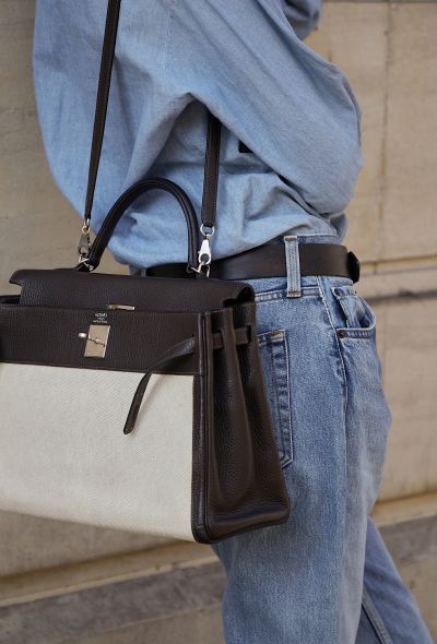 Hermès Kelly 35 Retourne – Toile H & Ébène Clémence (2005) - 2