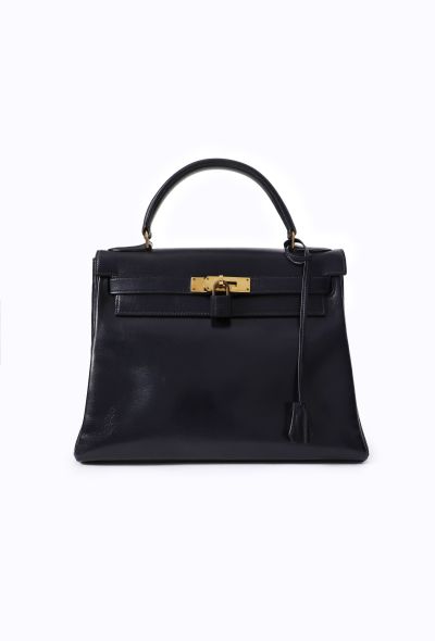 Hermès Vintage Navy Box Kelly Retourné 28, 1969 - 1
