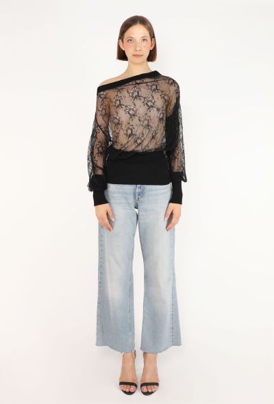 Jean Paul Gaultier Ribbed Lace Off-Shoulder Top - 2