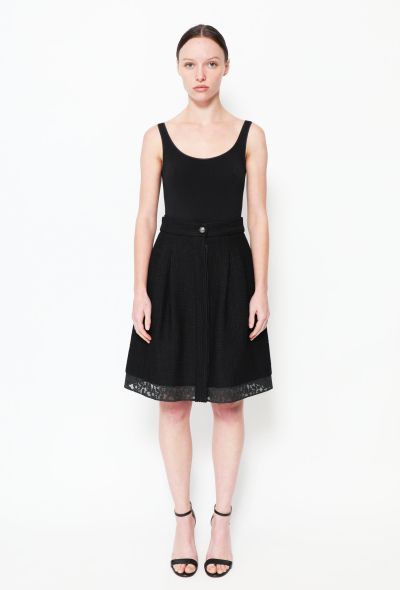 Chanel Tweed Lace Trim Skirt - 1