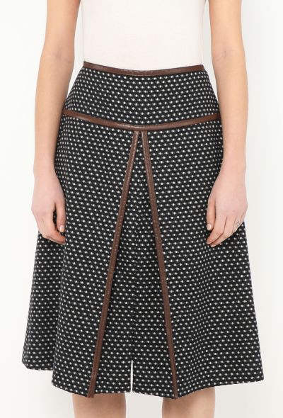 Prada 2014 Dotted Leather Trim Skirt - 2