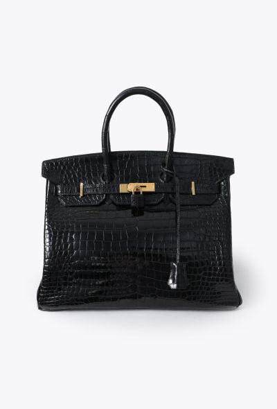 Hermès Exceptional Black Porosus Birkin 35 - 1
