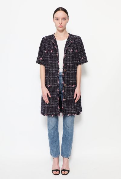 Chanel S/S 2015 Frayed Tweed Long Jacket - 1