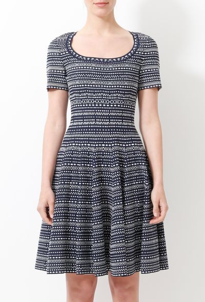 Alaïa Classic Graphic Knit Skater Dress - 2