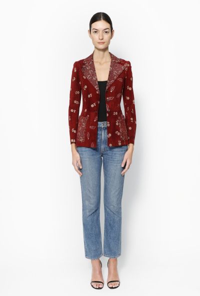 Roberto Cavalli 2002 Floral Suede Jacket - 2