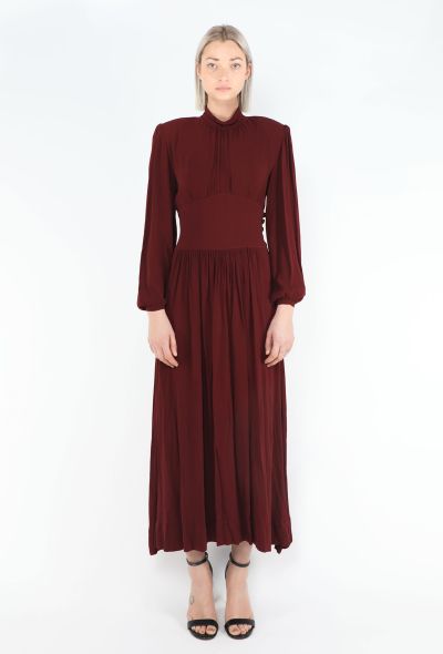 1930s Burgundy Box Pleat Dress - 1