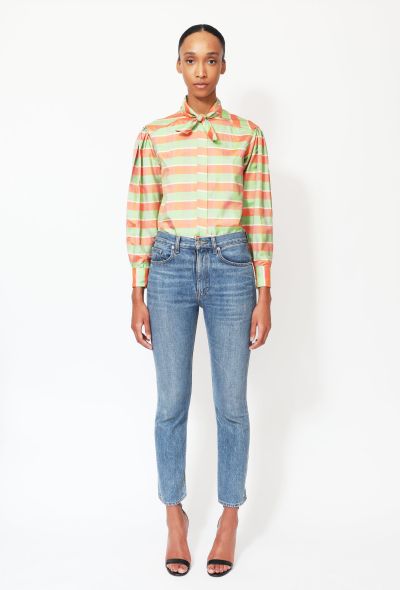 Exquisite Vintage Kenzo '70s Taffeta Lavallière Blouse - 1
