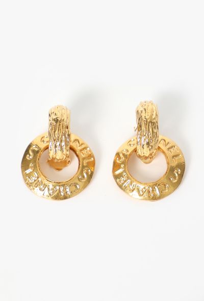 Chanel 1993 Cut-out Hoop Clip Earrings - 1