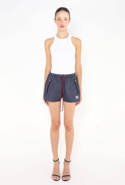 Miu Miu Navy Nylon Drawstring Shorts – Spring 2024 - 2