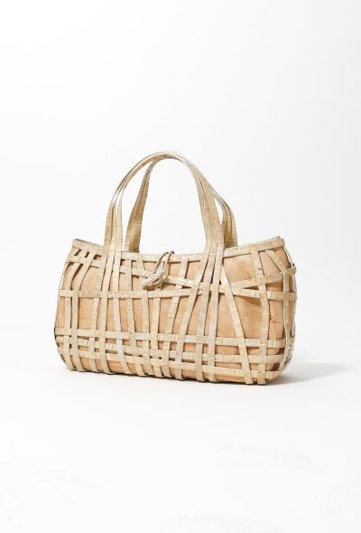 Exquisite Vintage Nancy Gonzalez Crocodile Raffia Bag - 2