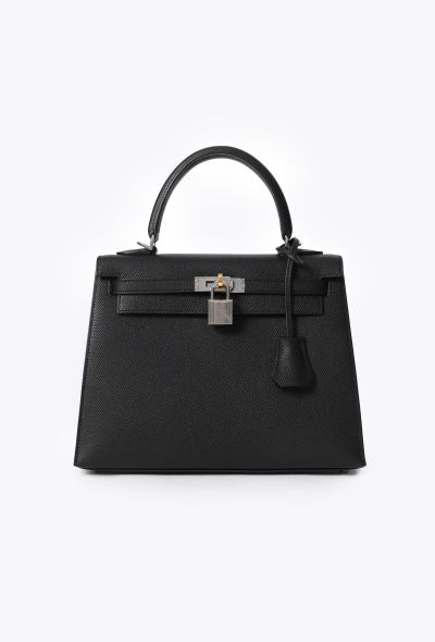 Hermès Black Epsom Kelly Sellier 25 Electrum - 1