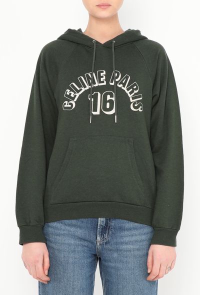 Céline 2021 Cashmere Varsity Hoodie Green - 1